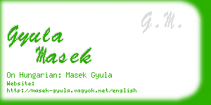 gyula masek business card